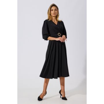 Rochie eleganta din voal cu decolteu petrecut Today Neagra