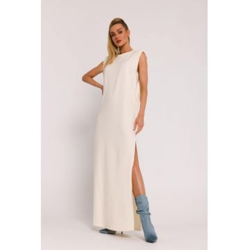 Rochie maxi cu pernute la umeri -