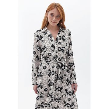 Rochie midi petrecuta cu model floral