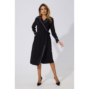 Rochie office din crepe cu model petrecut Rory Neagra