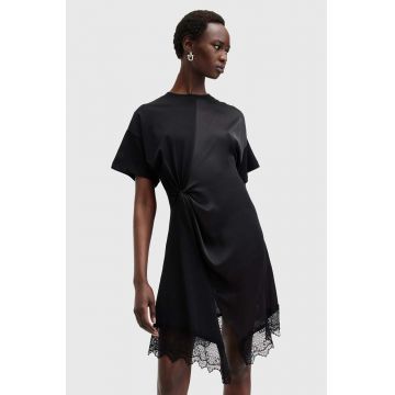 AllSaints rochie LANA LACE DRESS culoarea negru, mini, evazati, W115DB