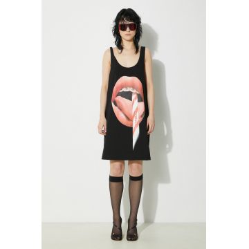 Fiorucci rochie din bumbac Mouth Print Tank Dress culoarea negru, mini, oversize, W01FPDTA111CO01BK01