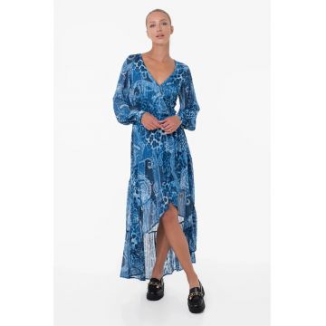 Rochie asimetrica cu imprimeu paisley