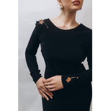 Rochie asimetrica cu maneci lungi