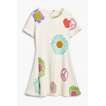 Rochie evazata din amestec de bumbac cu imprimeu floral