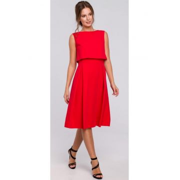 Rochie midi cu pliuri inversate -