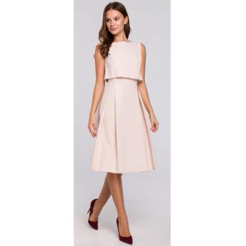 Rochie midi cu pliuri inversate -