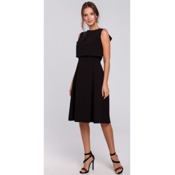 Rochie midi cu pliuri inversate -