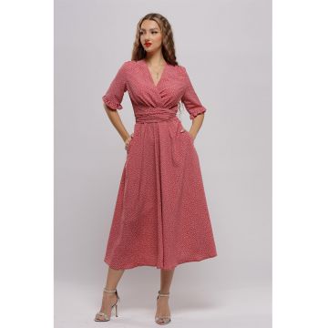 Rochie midi petrecuta cu model