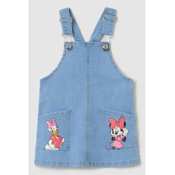 Sarafan de denim cu imprimeu Minnie Mouse