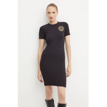 Versace Jeans Couture rochie culoarea negru, mini, mulata, 77HAOT00 CJ03T