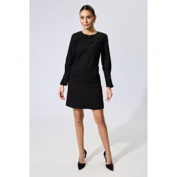 Rochie Moze eleganta scurta cu fundite Maniola Neagra