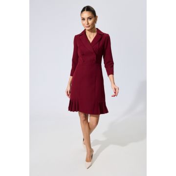 Rochie Moze office cu butoni si pliuri Zolla Bordo