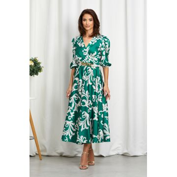 Rochie Yolanda Verde Bicolora